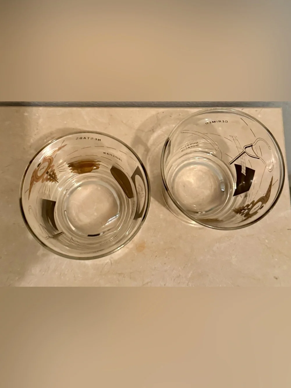 2 MCM Medical/Pharmacist Theme Rocks 16oz Glasses w/22k gold and black.